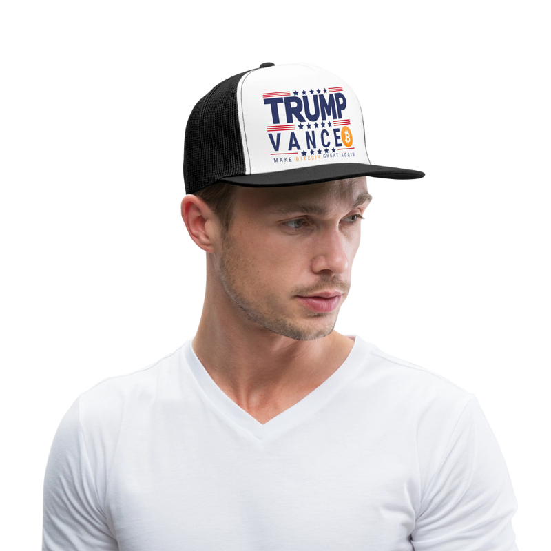 Trump Vance Make Bitcoin Great Again Trucker Hat - white/black