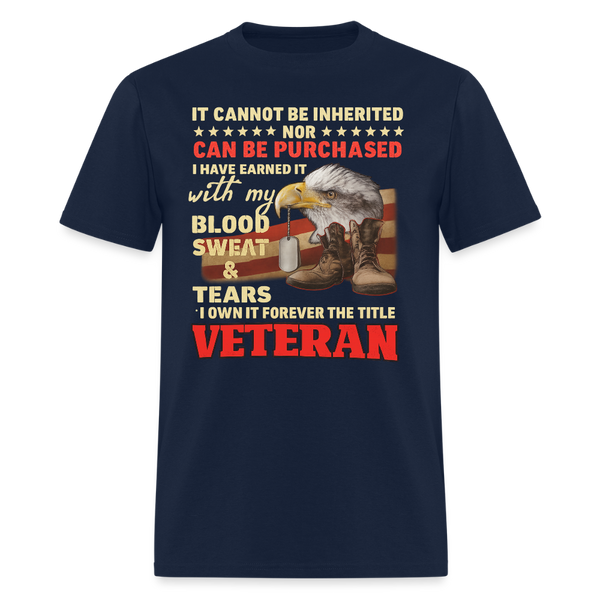 It Cannot be Inherited Veteran T Shirt - navy