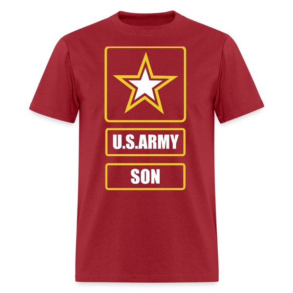 US Army Son Veteran T Shirt - dark red