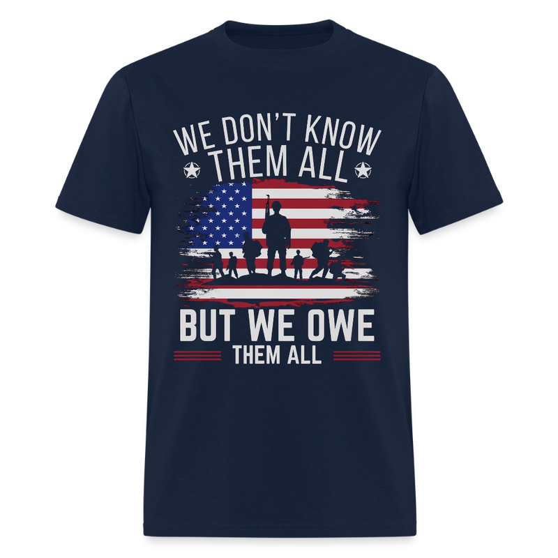We Owe Them All Veteran T Shirt - navy
