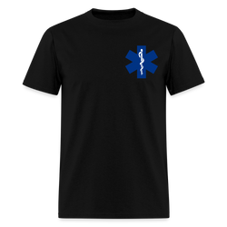 Emergency Medical Services American Flag T Shirt - black
