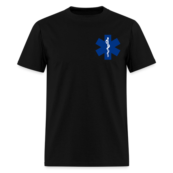 Emergency Medical Services American Flag T Shirt - black