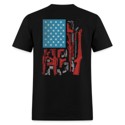 American Flag Guns Riffles Bullets T Shirt - black