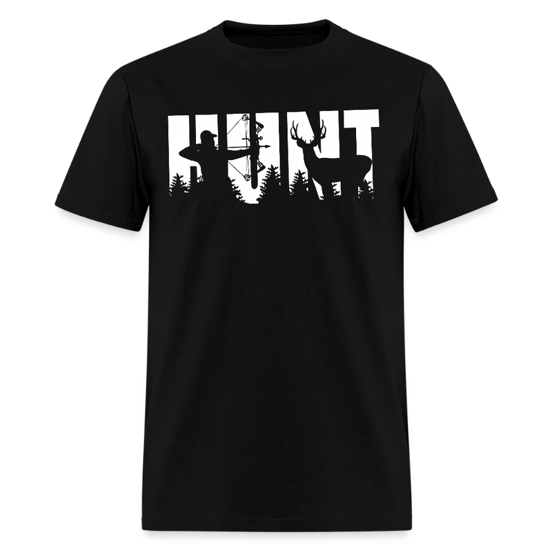 Deer Hunt and Arrows T Shirt - black