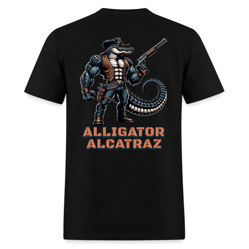 Alligator Alcatraz Cowboy T Shirt - black