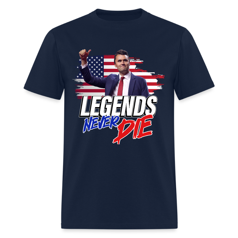 Legends Never Die Charlie Kirk T Shirt - navy
