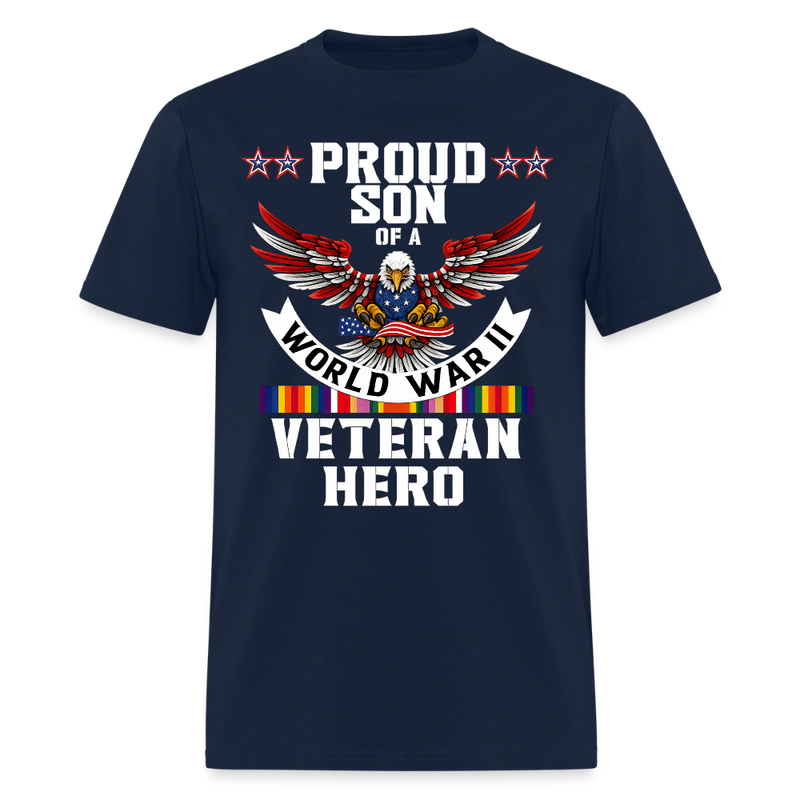 Proud Son of a World War Veterans T Shirt - navy