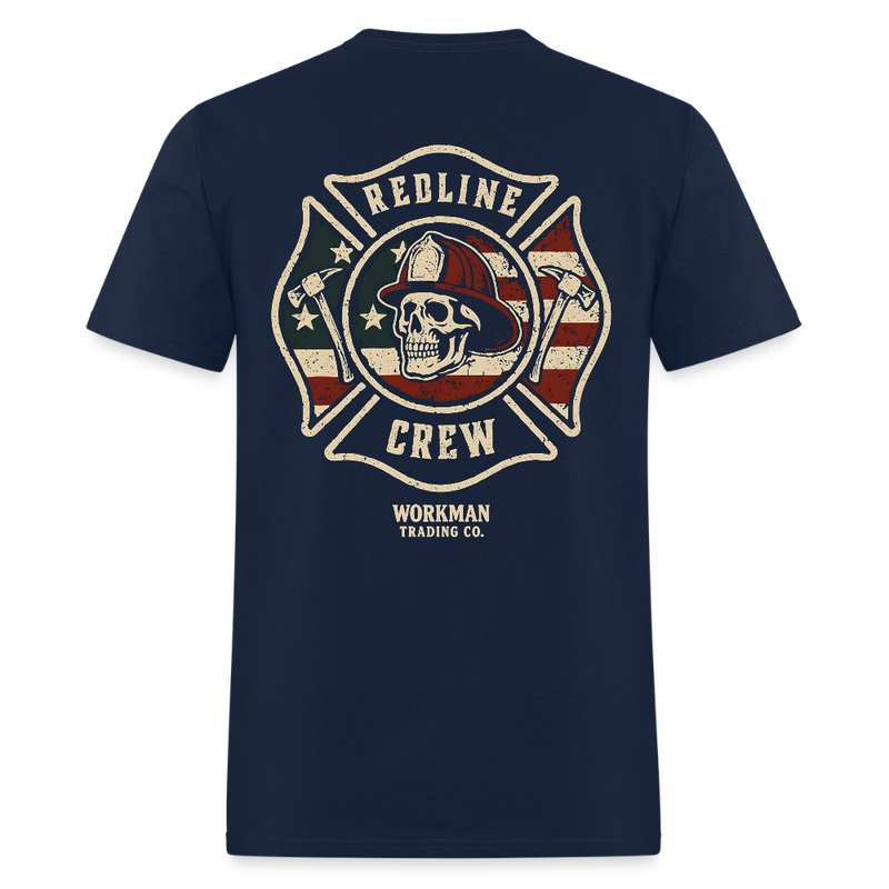 Redline Crew Workman Trading Co T Shirt - navy
