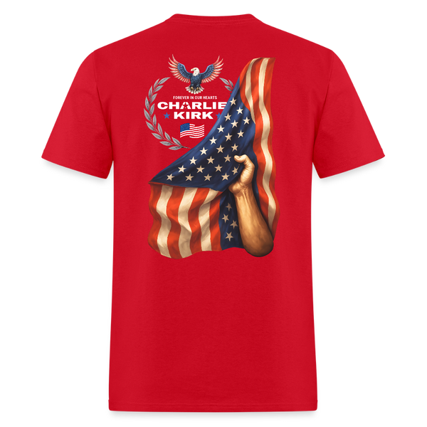 Freedom Bald Eagle Charlie Kirk Forever In Our Hearts T Shirt - 2 - red