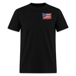 Baseball American Flag Double-Sided Print T Shirt - black