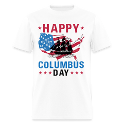 Happy Colombus Day T Shirt - white