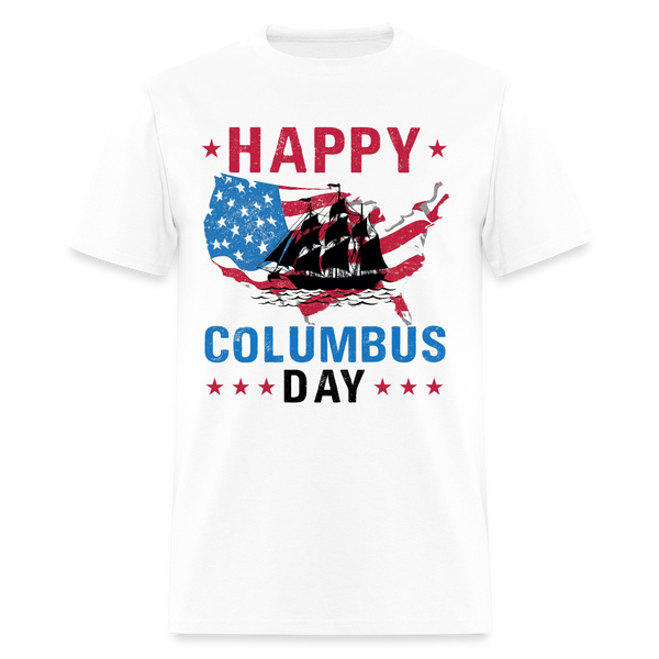 Happy Colombus Day T Shirt - white
