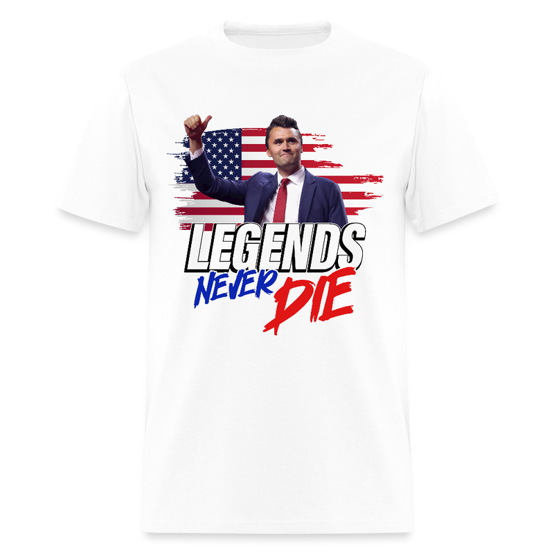 Legends Never Die Charlie Kirk T Shirt - white