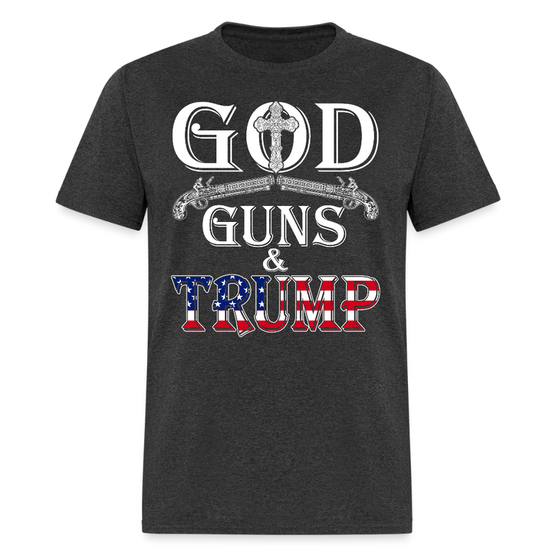 God Guns And Trump T Shirt - 2 - heather black