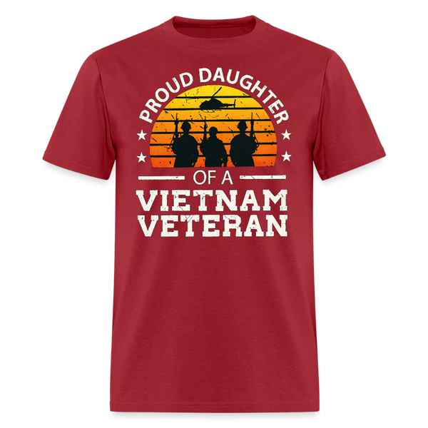 Proud Daughter of A Veteran T Shirt - 3 - dark red