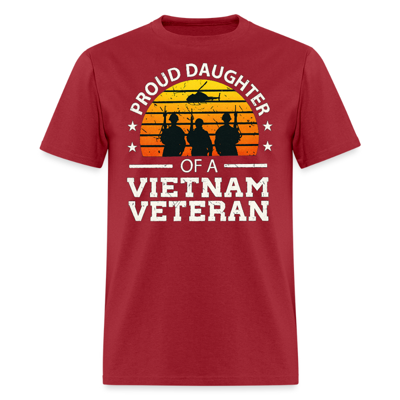 Proud Daughter of A Veteran T Shirt - 3 - dark red