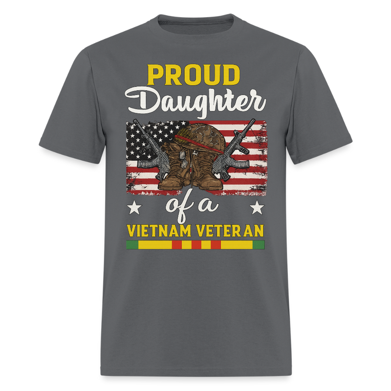 Proud Daughter of A Veteran T Shirt - 7 - charcoal