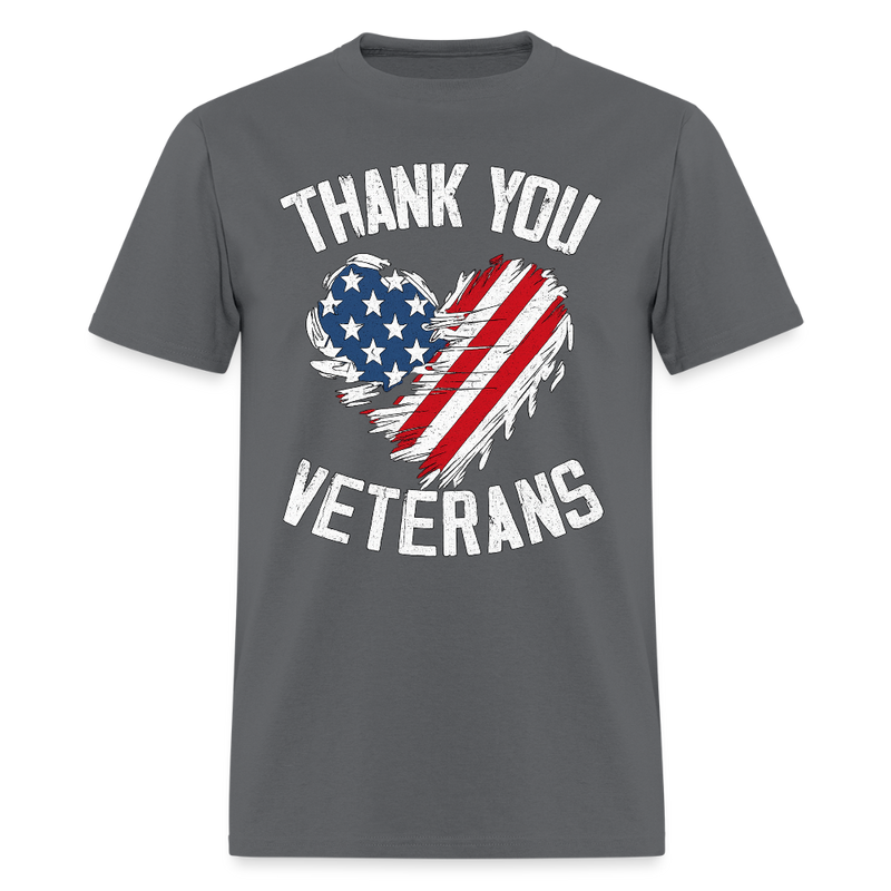 Thank You Veterans T Shirt - charcoal