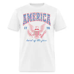 America Land Of The Free 1776 T Shirt - white