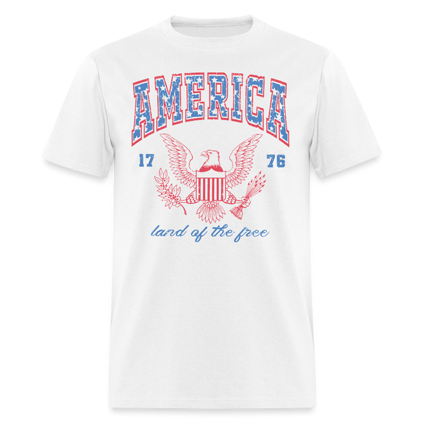 America Land Of The Free 1776 T Shirt - white