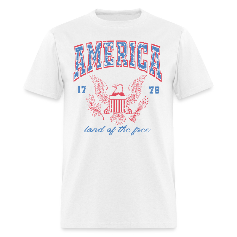 America Land Of The Free 1776 T Shirt - white