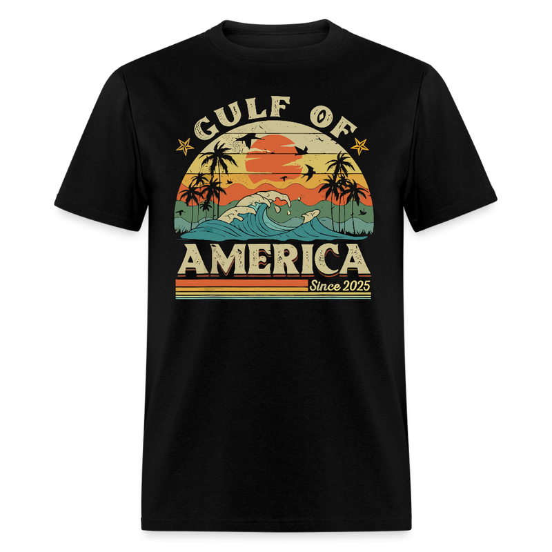 Gulf of America Since 2025 Retro Beach T Shirt - black