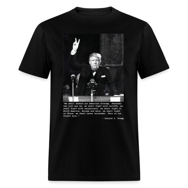 We Shall Never Surrender Trump Quote T Shirt - black