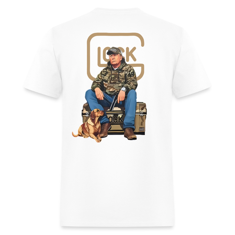 Trump Duck Hunting Glock Gun T Shirt - white