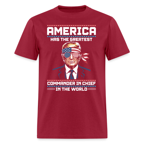 America Has The Greatest Commander In Chef T Shirt - dark red