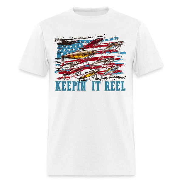 American Fish Keepin' It Reel T Shirt - white