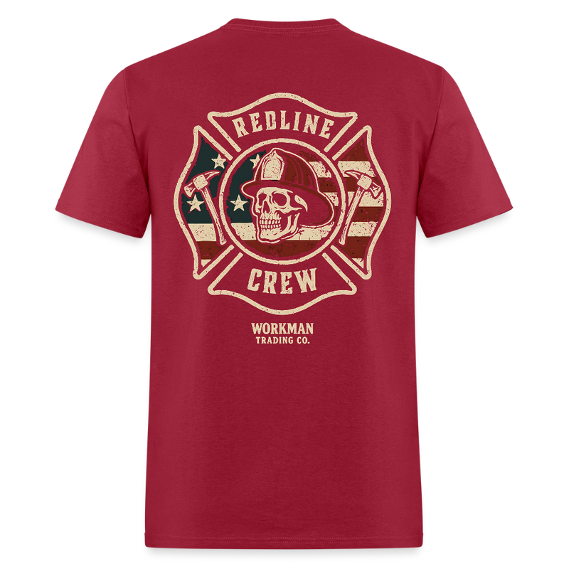Redline Crew Workman Trading Co T Shirt - dark red