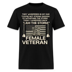 They Whispered in My Ear Veteran T Shirt - black