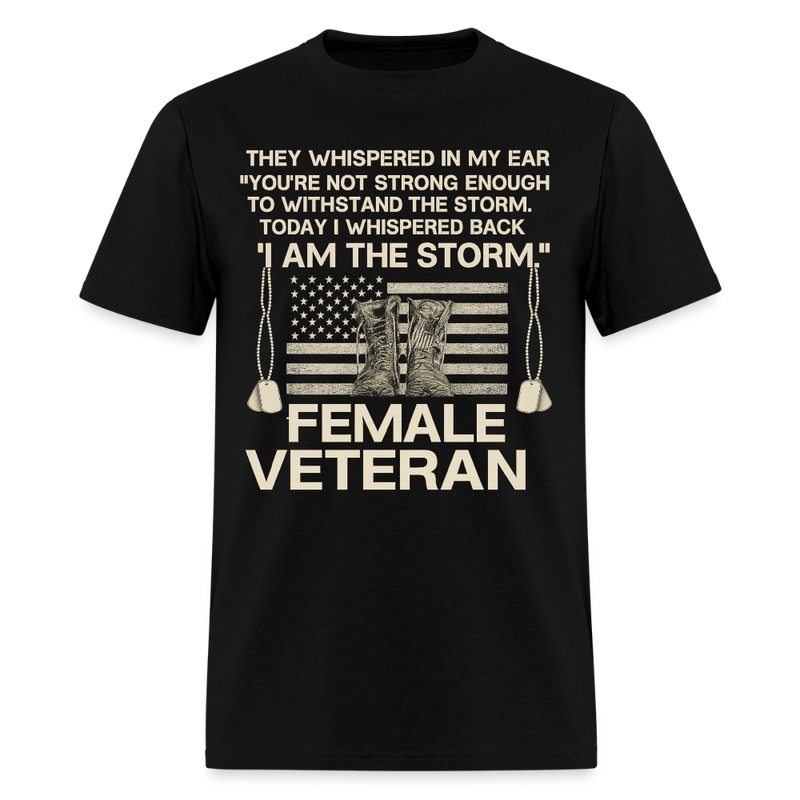 They Whispered in My Ear Veteran T Shirt - black