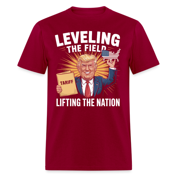 Leveling the Field, Lifting the Nation T Shirt - dark red