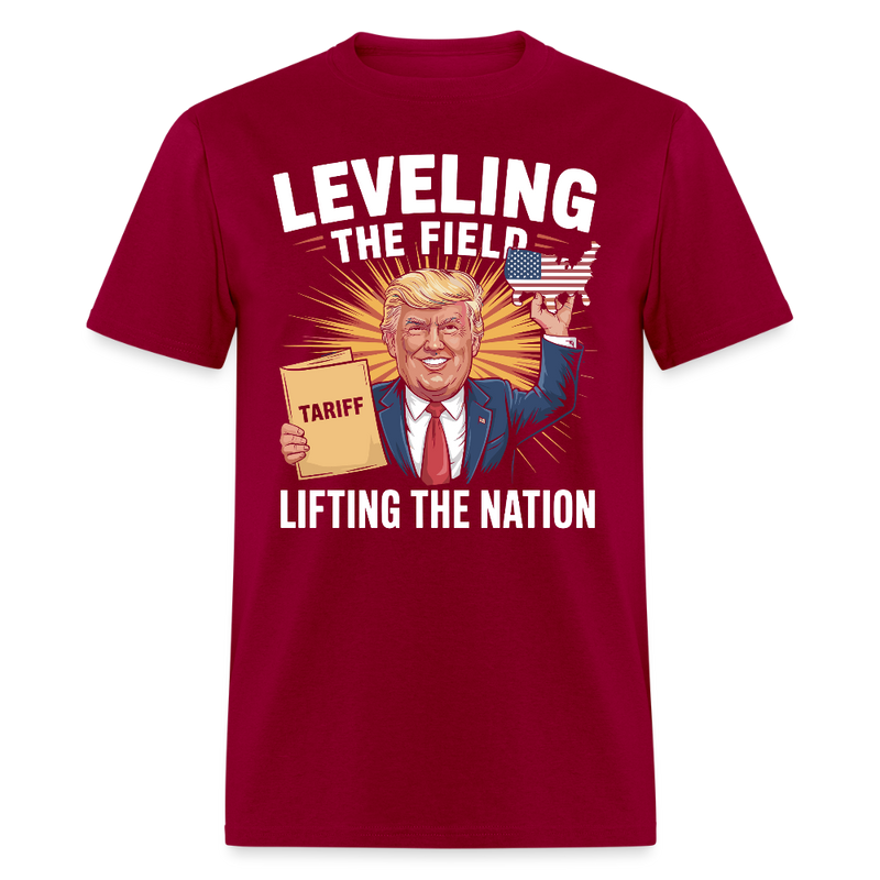 Leveling the Field, Lifting the Nation T Shirt - dark red