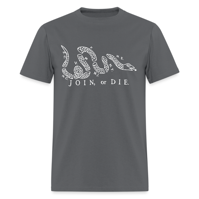 Join Or Die T Shirt - charcoal