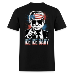 Ice Ice Trump Baby American Flag T Shirt - black