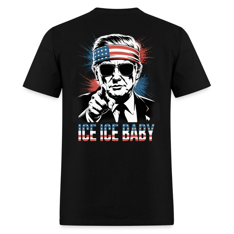 Ice Ice Trump Baby American Flag T Shirt - black