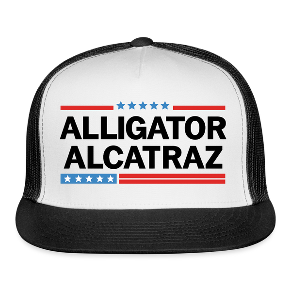 Alligator Alcatraz Trucker Hat - white/black