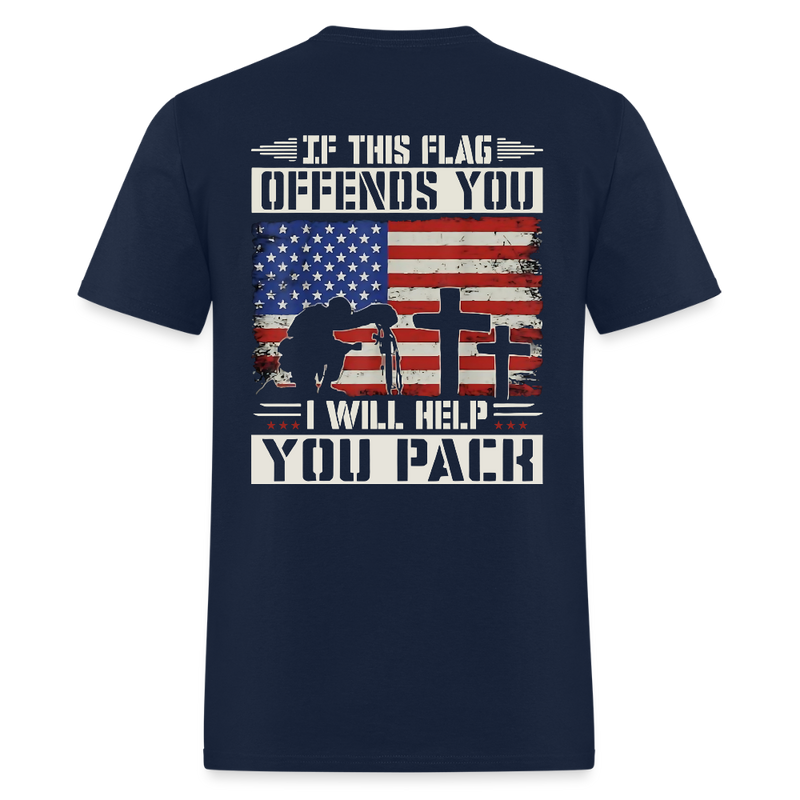 If This Flag Offends You Army Veterans T Shirt - navy
