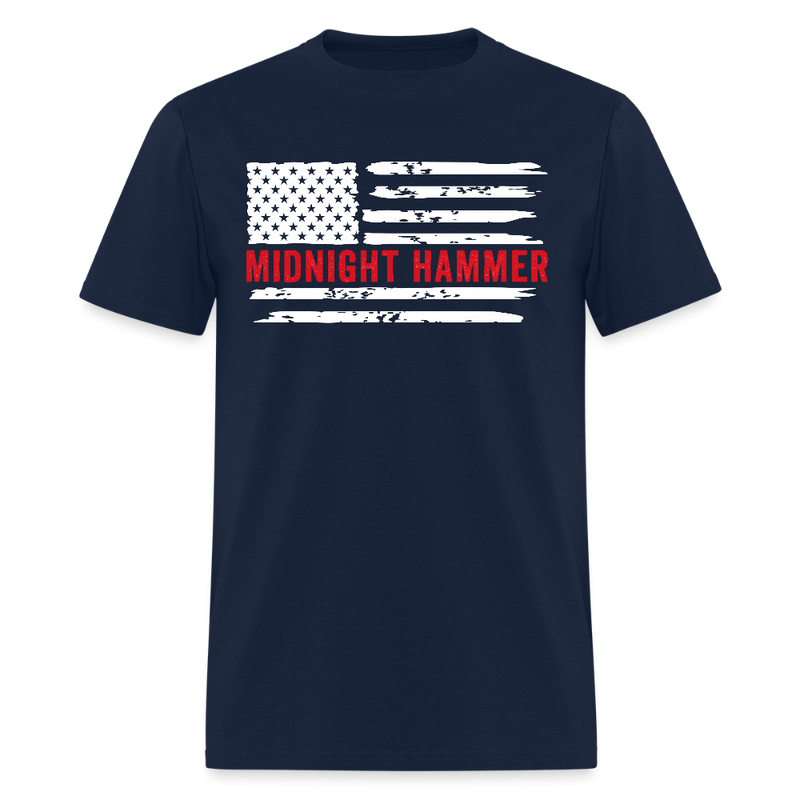 Midnight Hammer American Flag T Shirt - navy
