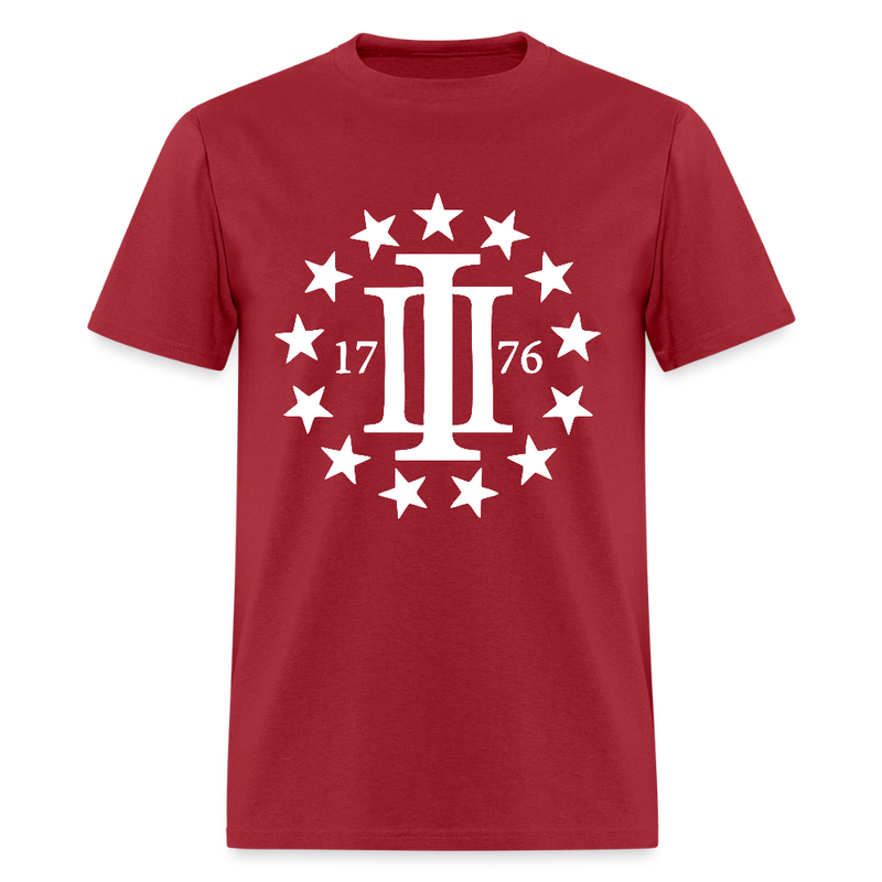 Three Percenters 1776 T Shirt - dark red