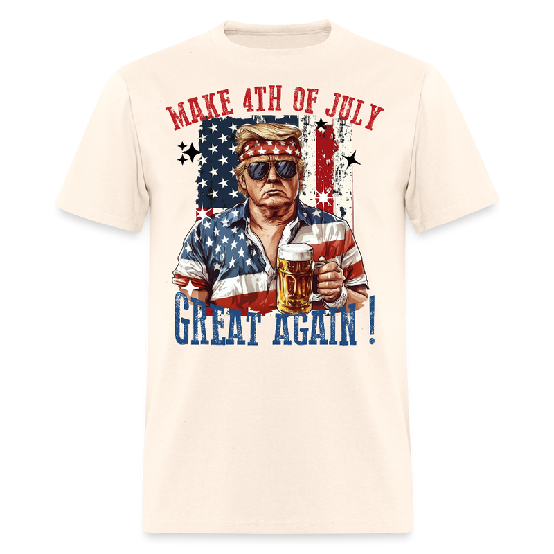 Trump Retro Make 4th Of July Great Again T Shirt - natural