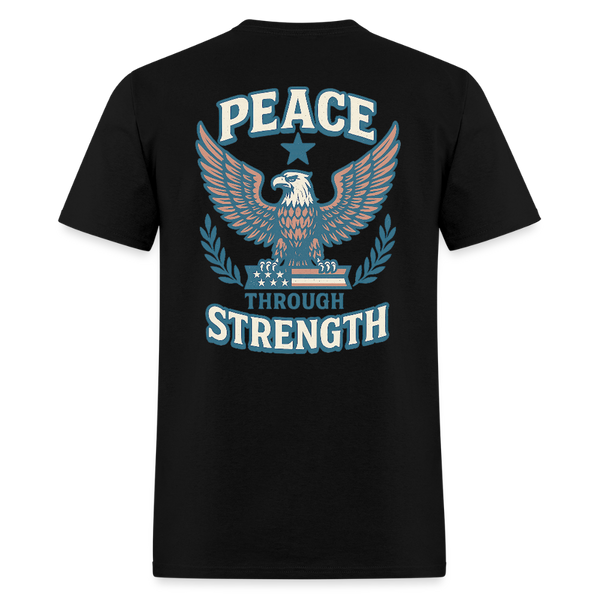 Peace Through Strength T Shirt - 3 - black