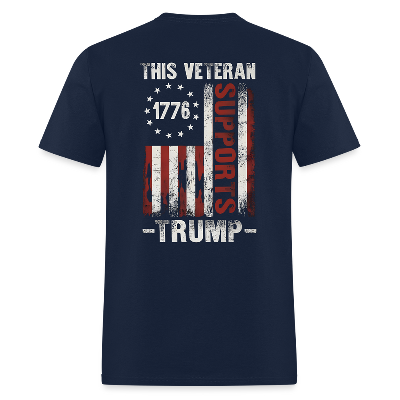 This Veteran Supports Trump T Shirt - navy