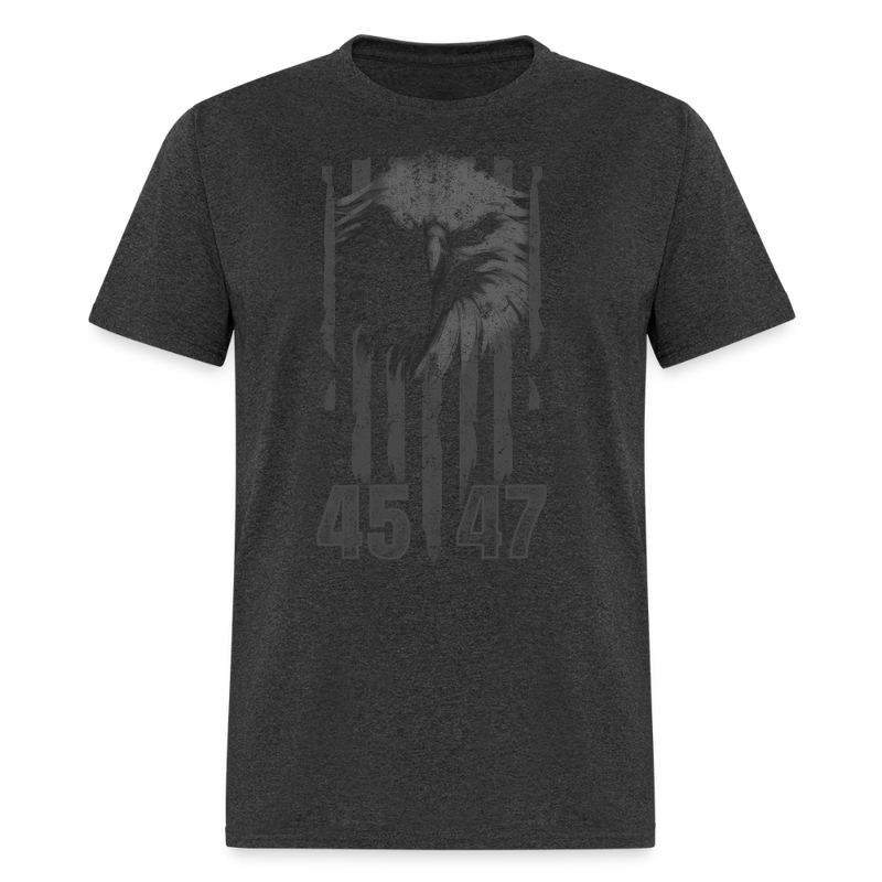 45 47 Patriotic Eagle US Flag T Shirt - heather black
