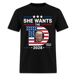 She Wants The D Trump 2028 T Shirt - black