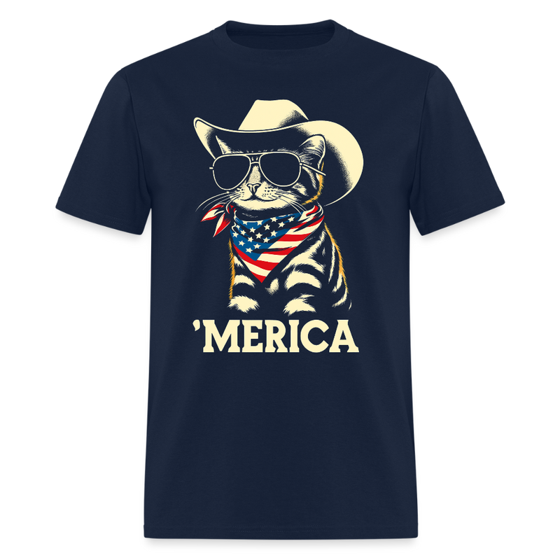 USA 'Merica Cat T Shirt - navy