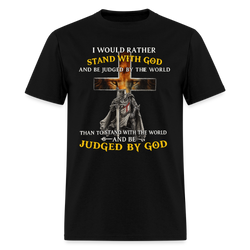 I Would Rather Stand with God Veteran T Shirt - 2 - black