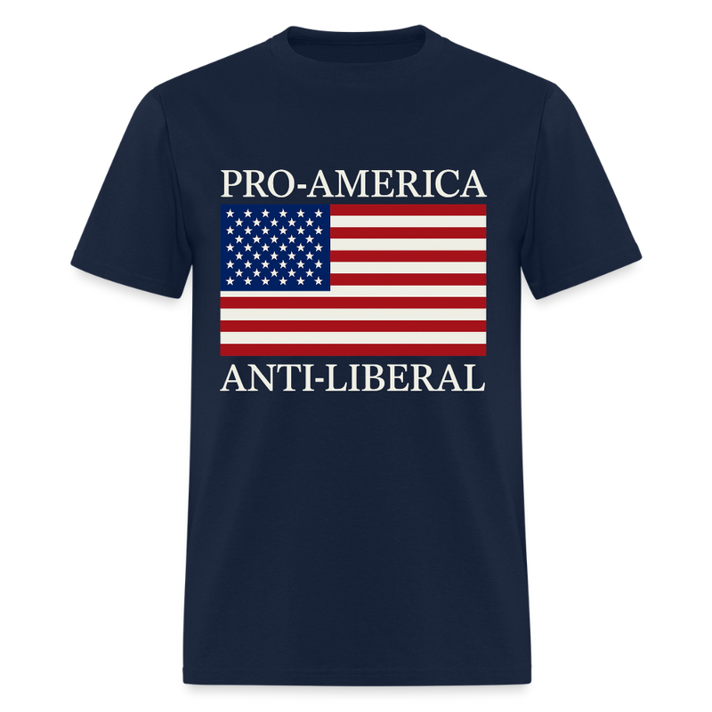 Pro American Anti Liberal T Shirt - navy